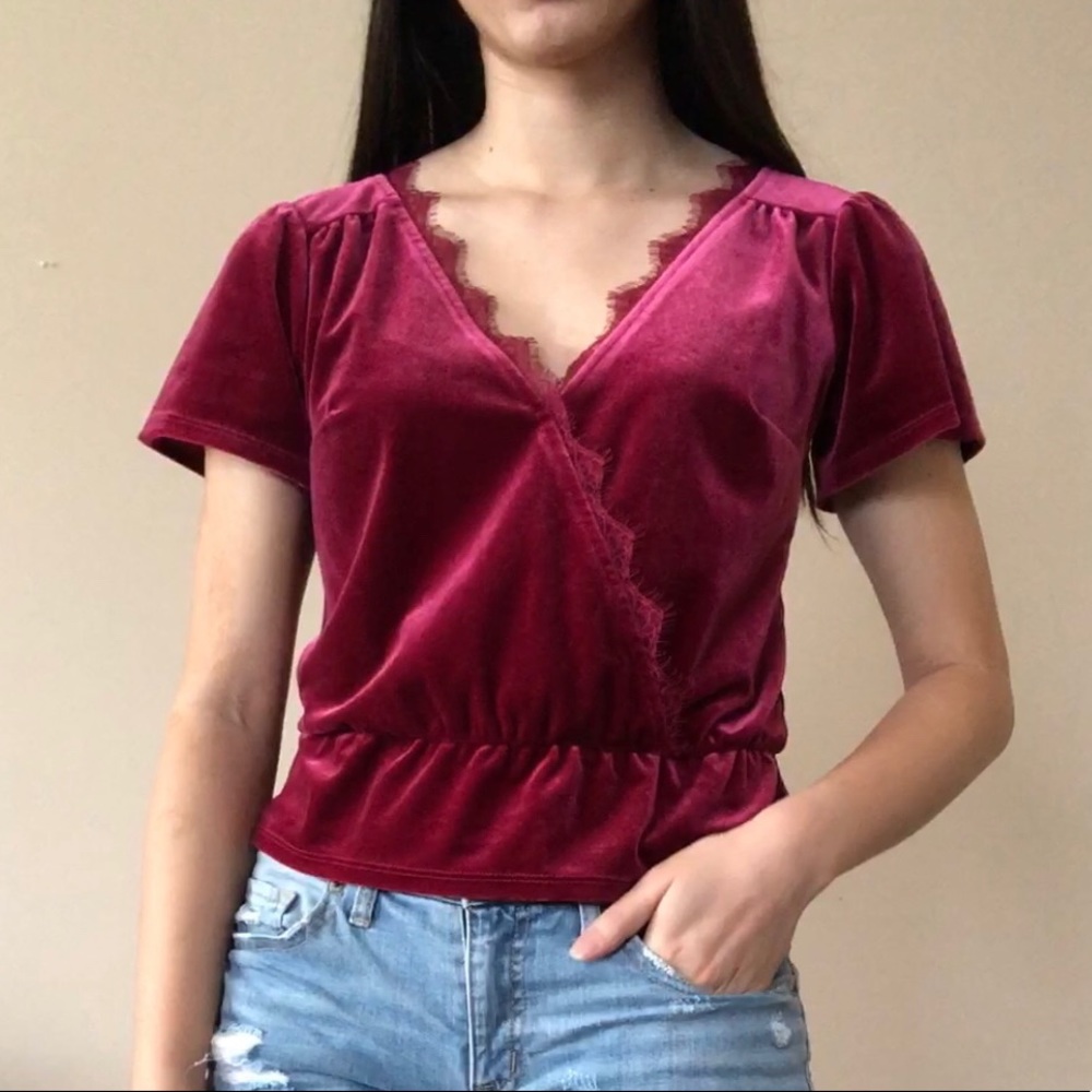 Hollister Red Velvet top